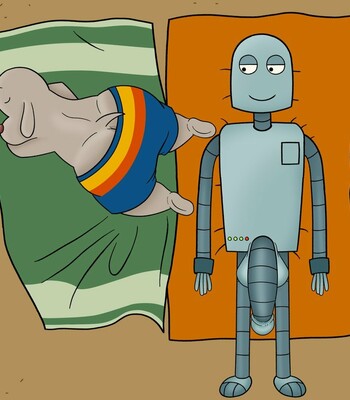 Robot dreams dog in beach getting fuck by robot