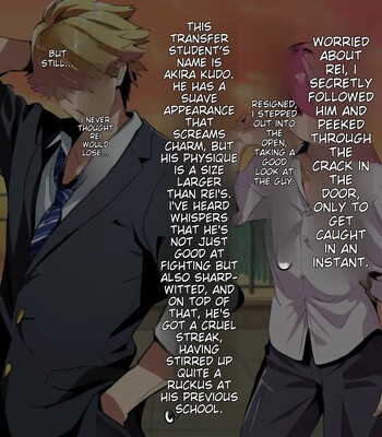 A female boy who lost a fight, a strong male who transferred schools, and a close female friend whom he admires is made to fall for him 011