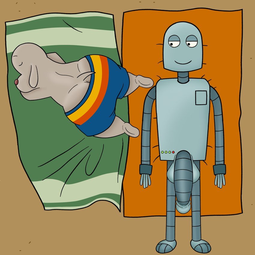 Robot dreams dog in beach getting fuck by robot 001