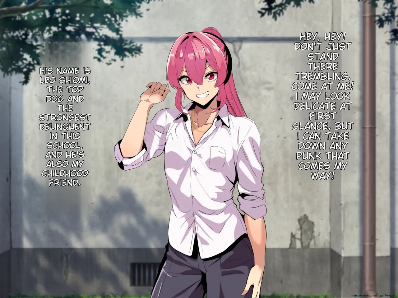 A female boy who lost a fight, a strong male who transferred schools, and a close female friend whom he admires is made to fall for him 003