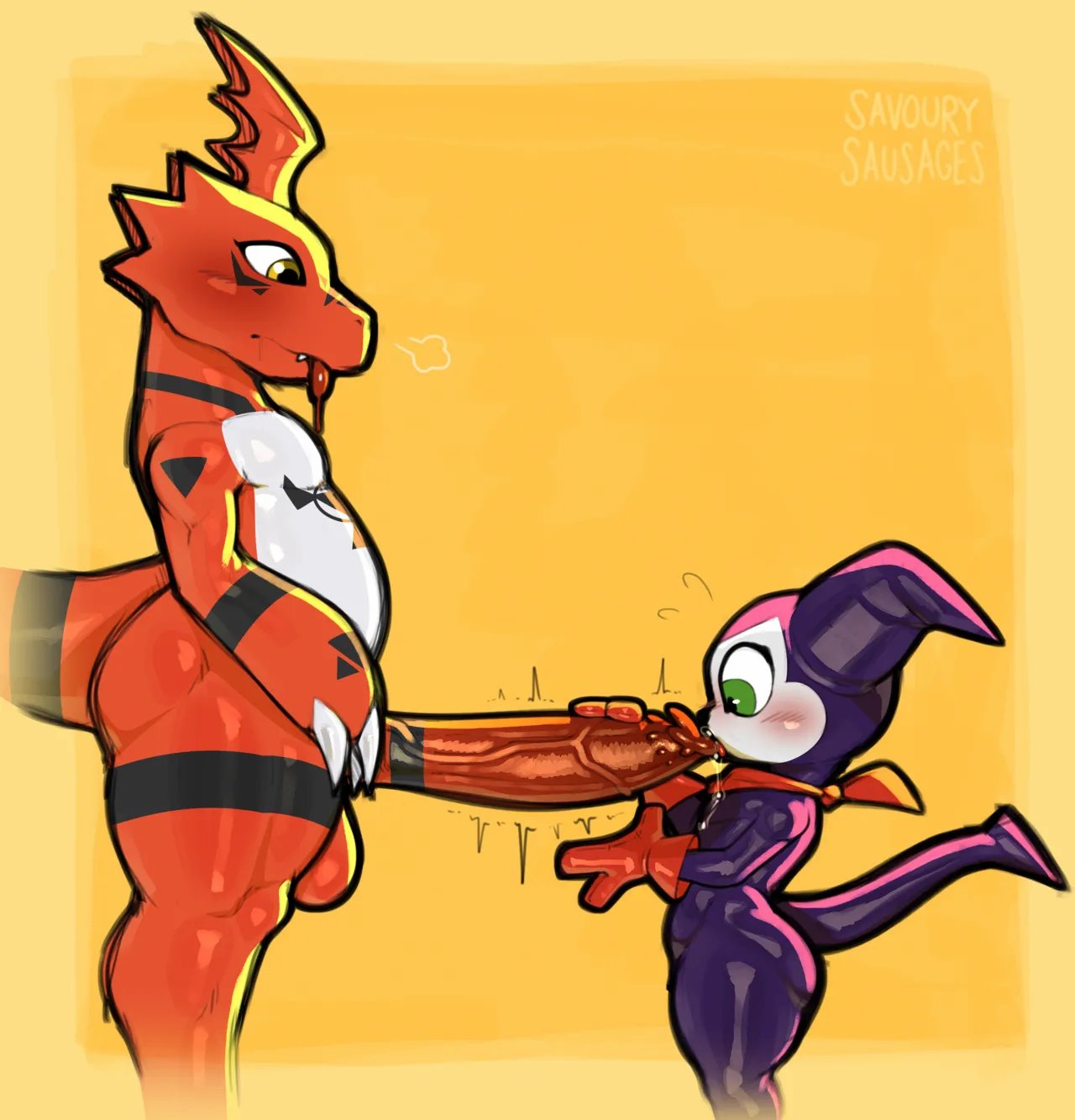 Guilmon x Impmon 001